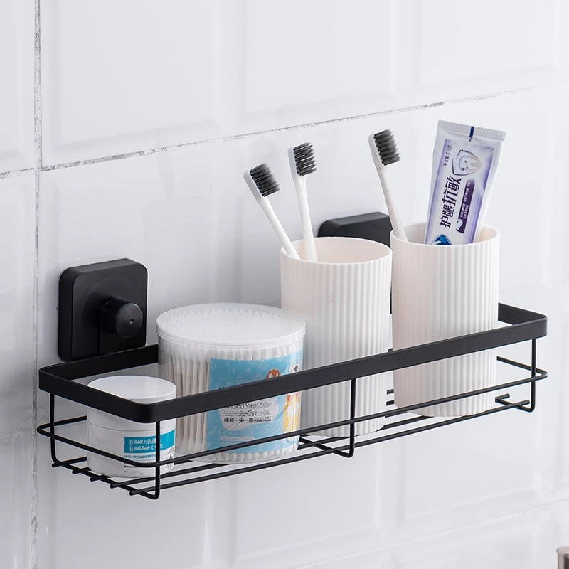 

Wall Mounted Bathroom Shelves Floating Shelf Hanging Basket Shampoo Holder Kitchen Seasoning Finishing Shelf