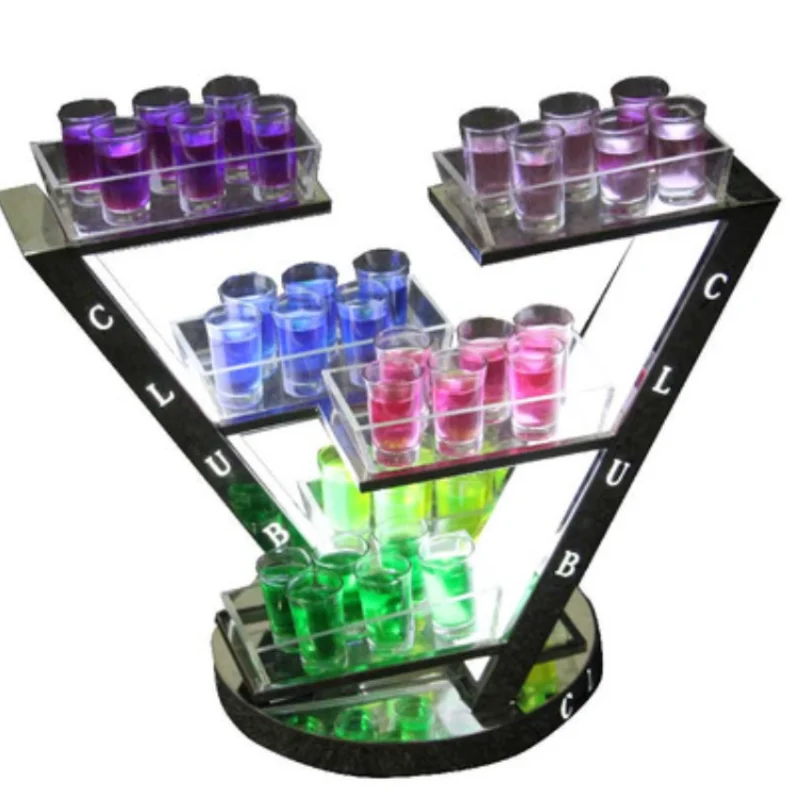 

LED Lighted Acrylic Shot Glass Glasses Display Stand