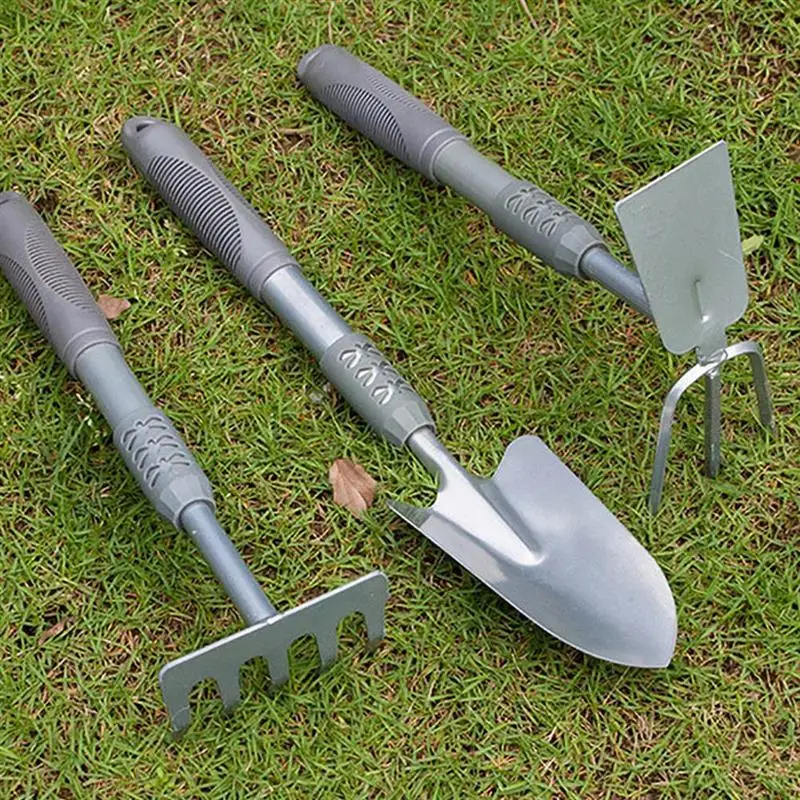 

3pcs Garden Tool Set Mini Shovel Rake Set Wooden Handle Head Shovel For Flower Potted Plants Mini Garden Tool Seed Disseminators