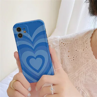 

Blue Love Exquisite Creativity Applies To Apple Mobile Phone Case All-Inclusive Men And Women Cool-Looking Style 2021