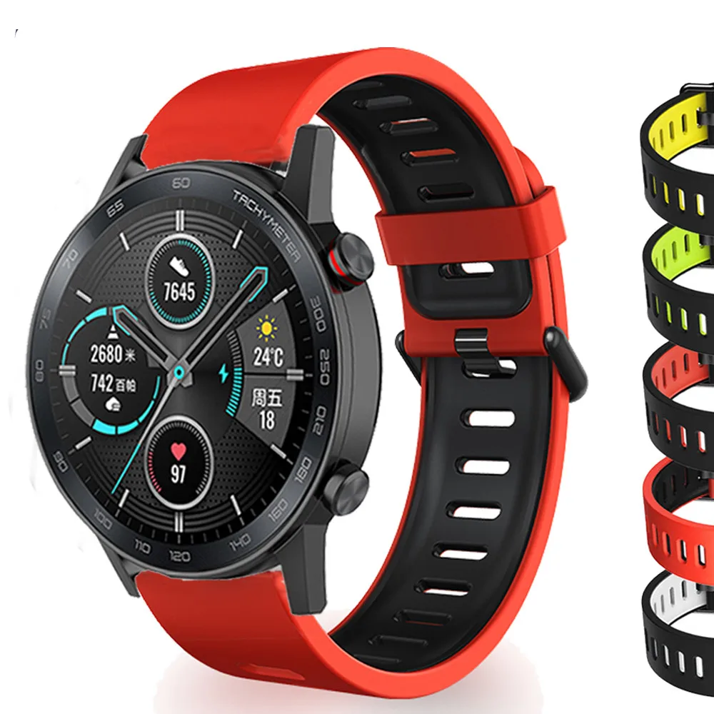 Ремешок силиконовый для Huawei Watch GT GT2 46 мм/Gt 2e/Honor Magic 2 мм браслет Amazfit Gtr 47 |