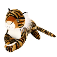 nice 30cm 60cm real life lying tiger plush toy simulation brown kawaii toys kids doll christmas birthday gifts for children baby