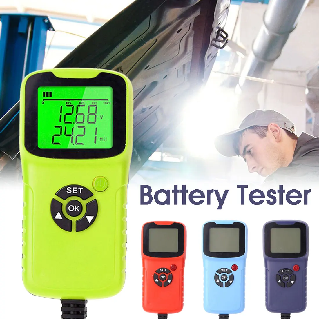 

Car Battery Tester Charger Analyzer 12V 100-1700CCA Motorcycle Voltage Battery Test Car Battery Tester Charging Cricut Load Tool