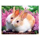 Алмазная вышивка LZAIQIZG, полноразмернаякруглая картина с кроликом, цветок, ручная работа, подарок, домашний декор