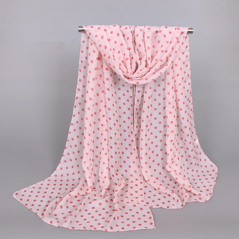 

Women Chiffon Shawls Female Pareo Beach Towels Summer Autumn Printed Dots Fashion Muslim Hijab Silk Wrap Cape Scarves