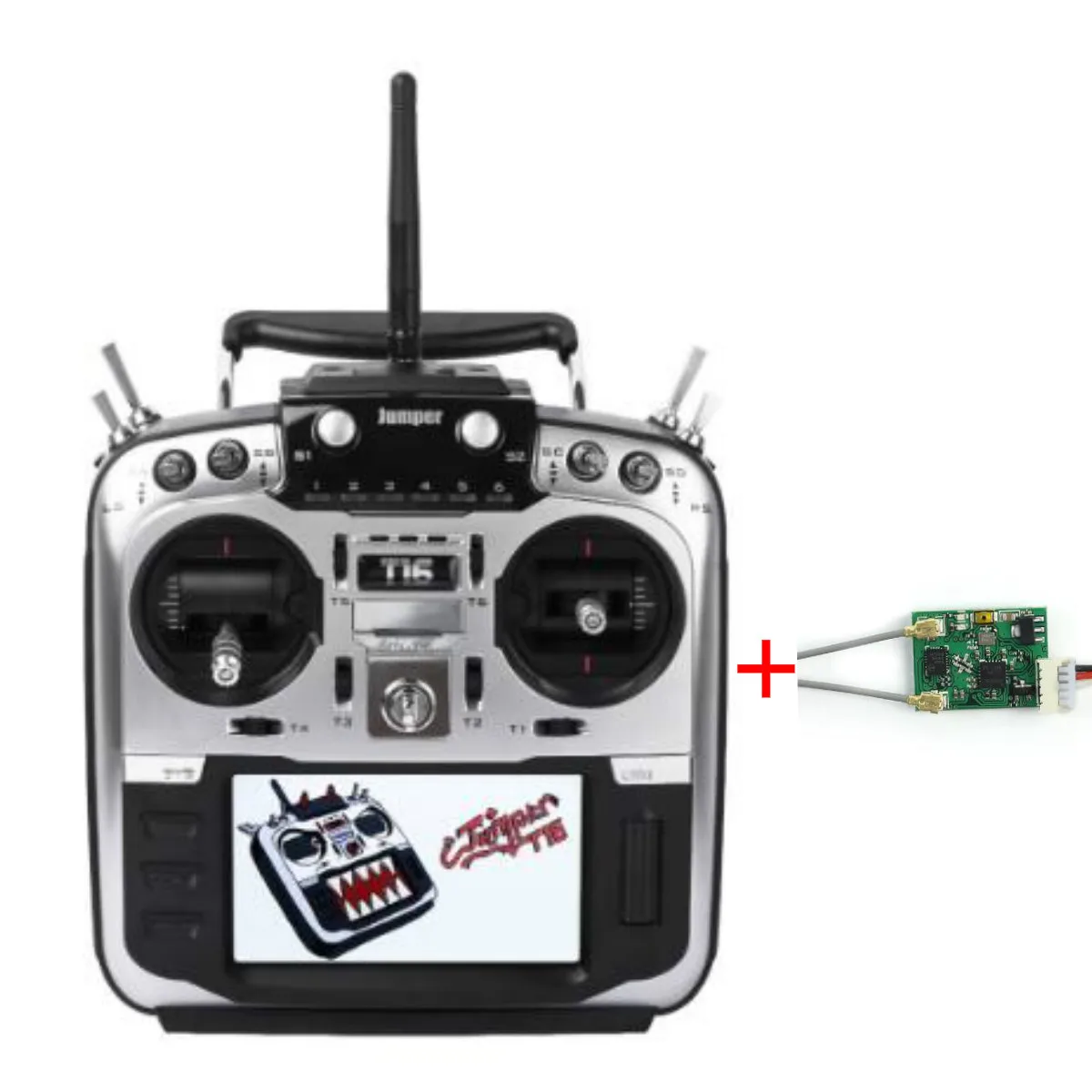 Mode 2 With R1D16 RX Перемычка T16 Pro T16 PlusTransmitter с JP4-in-1 радиочастотным модулем с открытым исходным кодом, мультипротокол радио 2,4G 16CH 4," lcd для дрона FPV - Цвет: Mode 2 With R1D16 RX