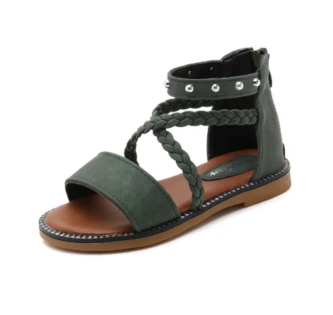 

2020 New Fish Mouth Princess Shoes Little Kids Roman Shoes Rubber Size 27-37 Summer Children's Sandals For Girls Flower Shoes