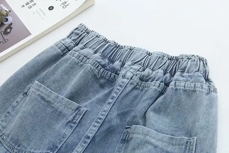 Повседневные джинсы-шаровары размера плюс осень 2019 женские модные свободные