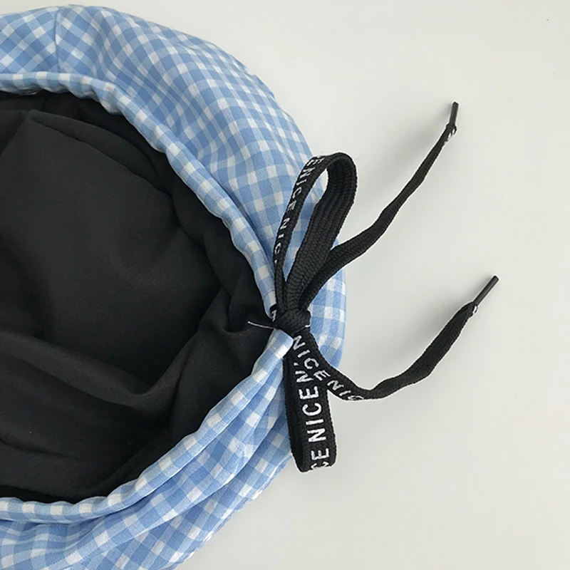 Берет Foux Летняя женская Тонкая Клетчатая Регулируемая Веревка Бейкер мальчик