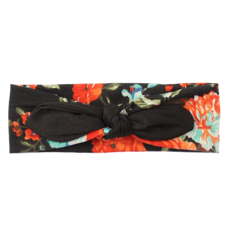 Новинка 1 шт. Детская повязка на голову с цветочным принтом и бантом для маленьких
