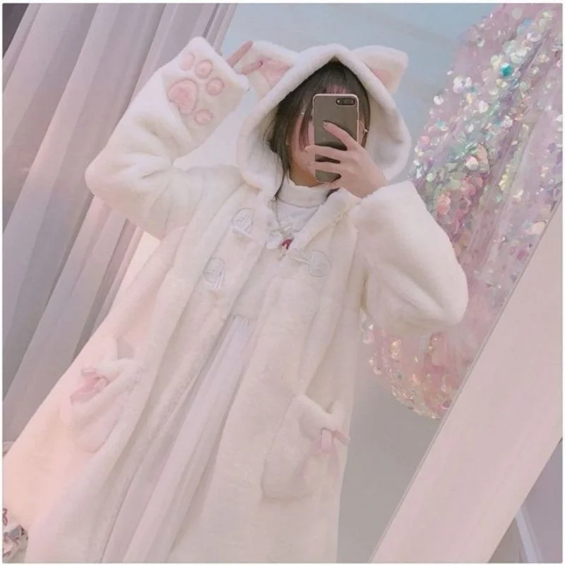 

Plush thickened girl soft small spring and summer versatile coat