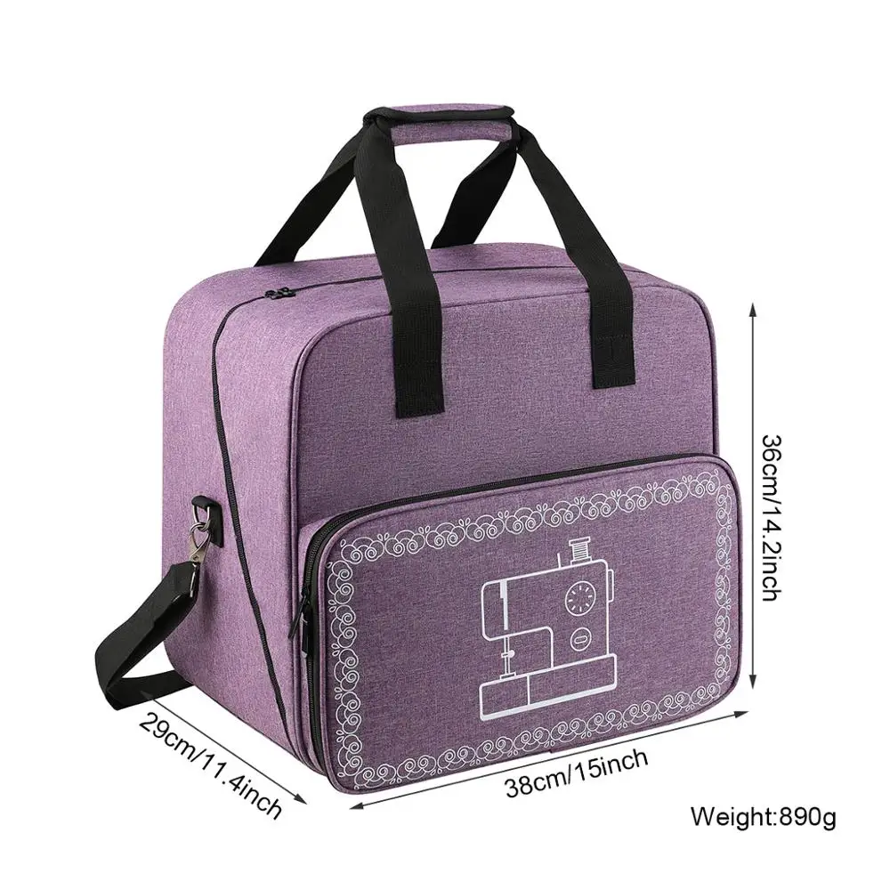 

New Large Sewing Machine Bag Tote Multi-functional Portable Travel Home Organizer Bag Purple Storage Bag For Sewing Accessories