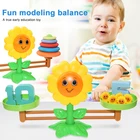 Математическая игрушка Монтессори, цифровая обезьяна, весы, развивающие математические Подсолнухи, балансирующие весы, Детские обучающие игрушки