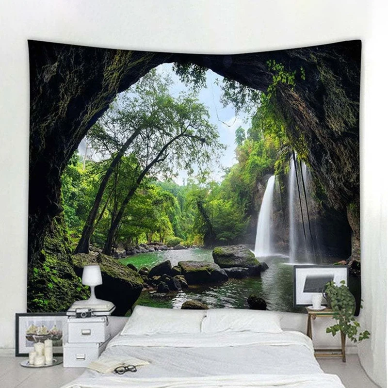 Гобелен 3d напечатанный настенный гобелен полиэстер ткань водопад Гора с принтом