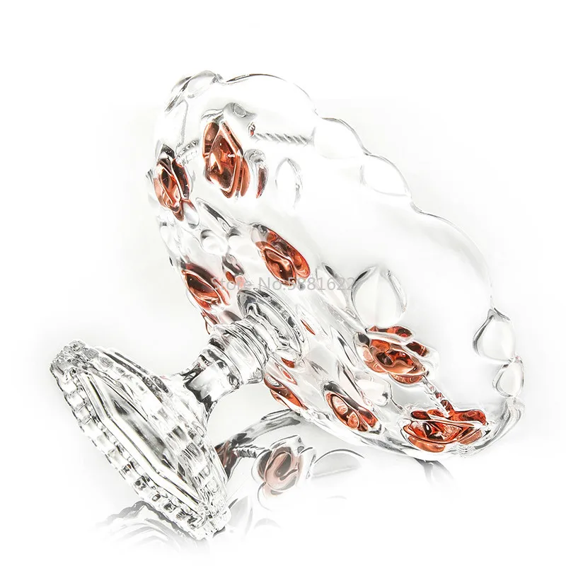 Европейская Модное Блюдо из фруктов Роза стеклянная Высокая фруктовая миска для