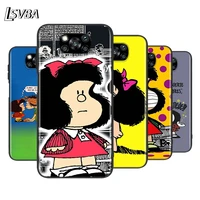 cartoon girl mafalda for xiaomi poco x2 x3 nfc m2 m3 f1 f2 c3 pro mi mix 3 play a3 a2 a1 cc9e cc9 5x 6x 5 6 lite phone case