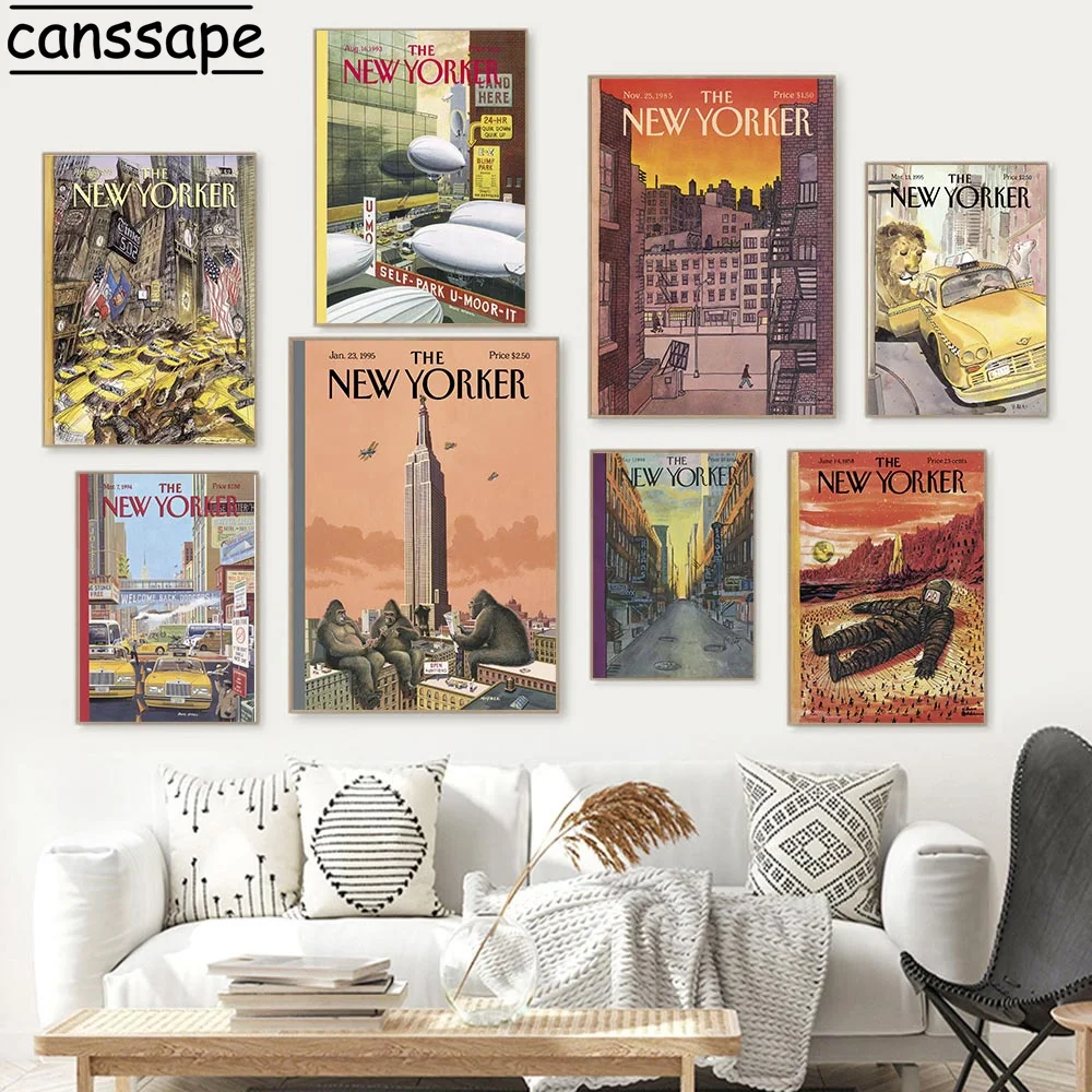 

Обложка журнала, холст, художественная живопись, Нью-Йорк, живопись, принты орангутана, скандинавские настенные картины для украшения гости...