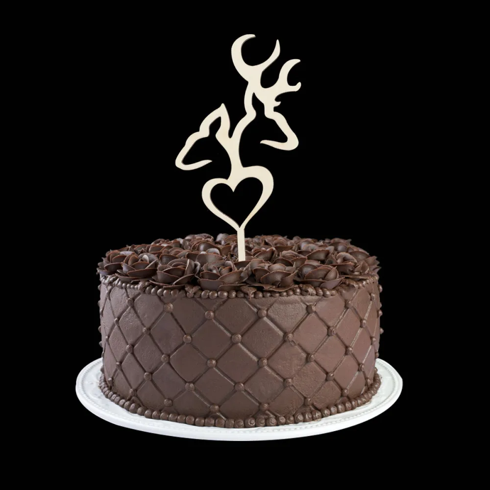 

Cake Topper Wood Wedding Cake Decorations (Wood colour)