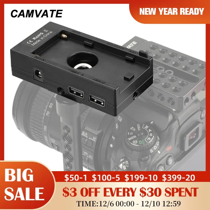 

CAMVATE Sony NP-F970 адаптер для аккумулятора (WY-F01A)12V 8V DC 5V 9V с USB на Type C 3A кабель питания для передачи данных для BMPCC 4K 6