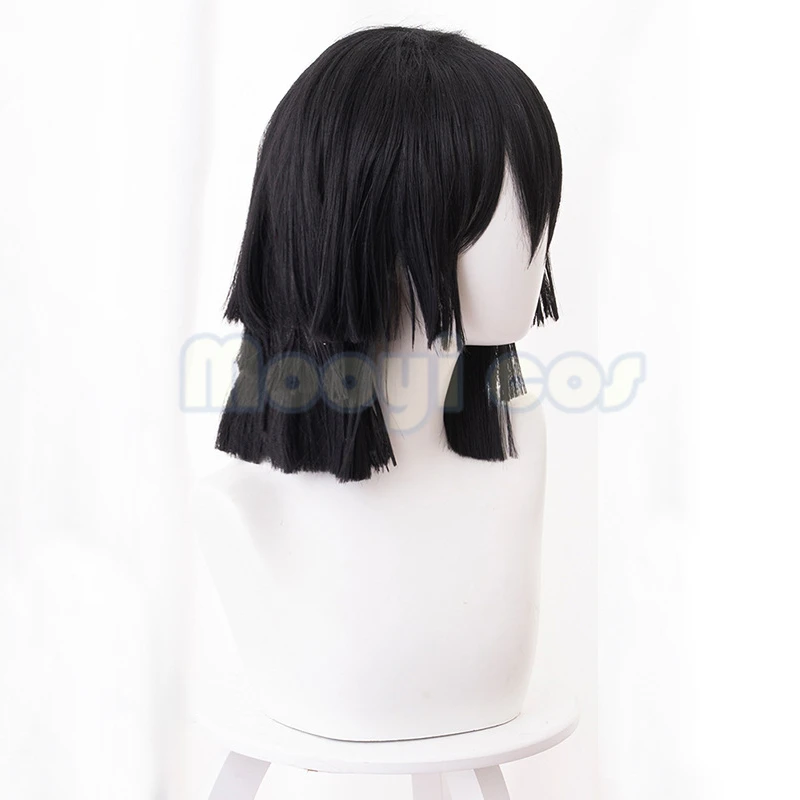 

Demon Slayer: Kimetsu No Yaiba Iguro Obanai Cosplay Wigs 40cm Short Straight Stratified Synthetic Hair Anime Cos Wig Black