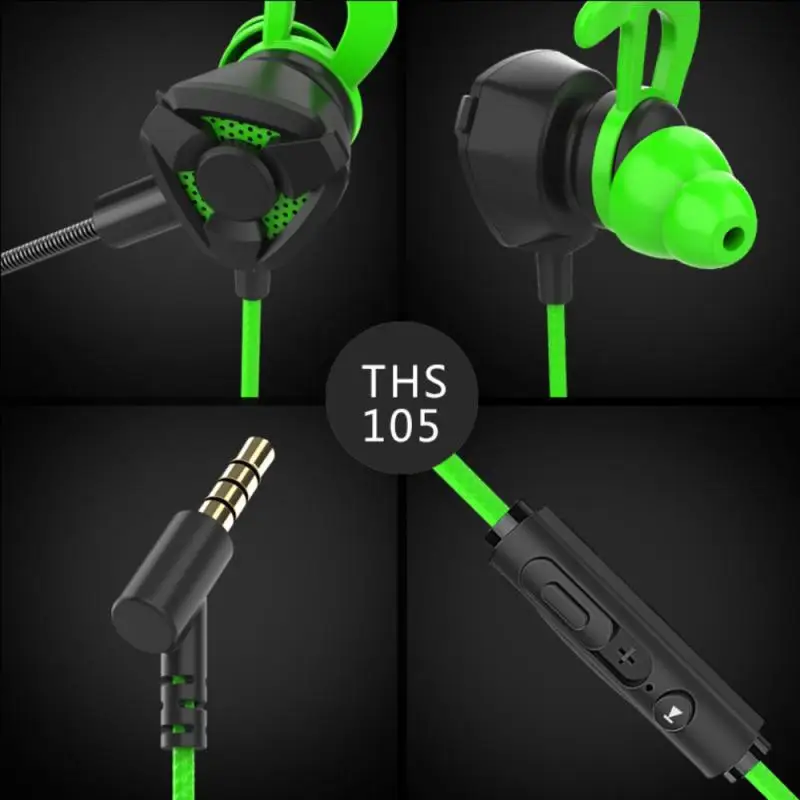 

Portable Wired Earphones Noise Canceling In-Ear Wired Call Earphones Universal Gaming Computer Earphone With Double Mic