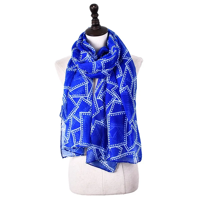 

New Women Gauze Voile Scarf Wrap Lady Fashion Soft Muffler Plaid Print Thin Muslim Hijabs Headscarf Lightweight 180x90cm