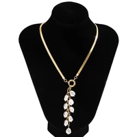 imitation pearl geometric pendants necklaces for women vintage gold metal snake chain necklace charm trend jewelry 2021 fashion