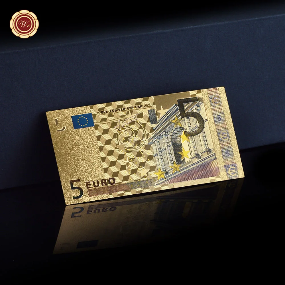 5 euro WR цветные евро 500 Поддельные Банкноты серебряная фольга евро банкноты сбор бумажных денег банкноты для сувенира подарок Прямая поставка - Цвет: 5 euro