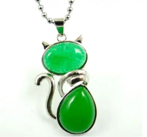 Натуральный камень кварц авантюрин подвеска с бусинами из кристаллов Милый Кот