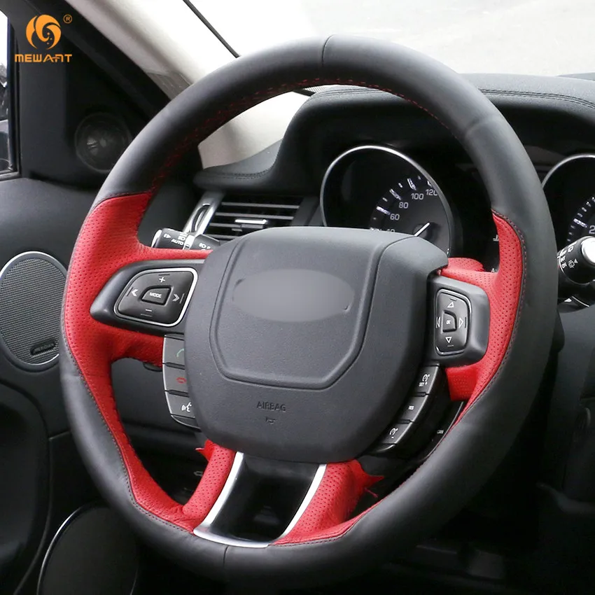 Чехол на руль автомобиля MEWANT черный красный кожаный чехол для Land Rover Range Evoque 2012 2016