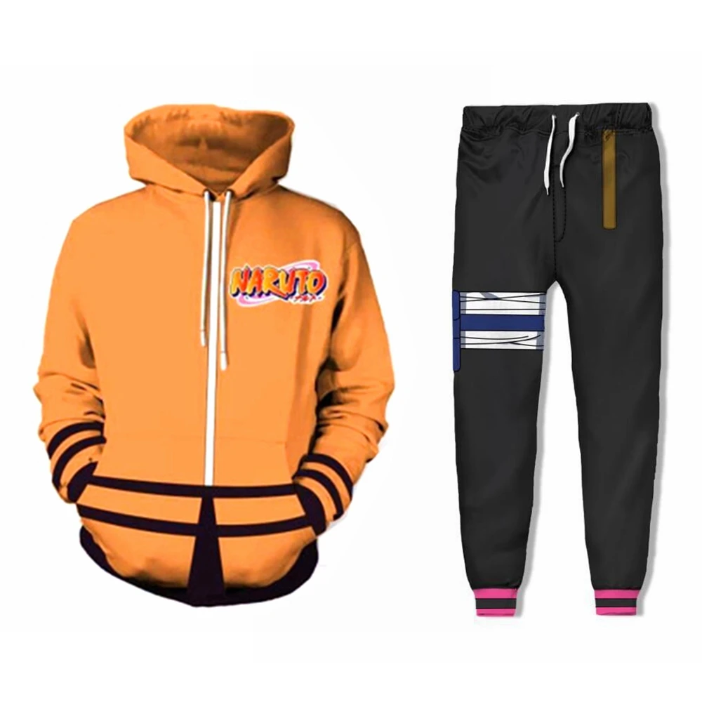 Толстовка с капюшоном 3D в стиле аниме Женский свитшот брюки комплекты одежды -