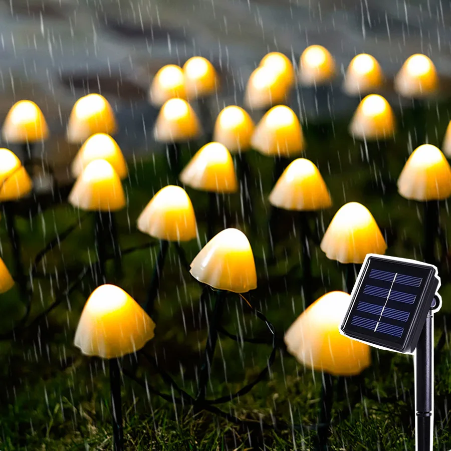 

Solar LED Light Outdoor Mushroom Garden Decoration Lights Waterproof Garden Garland Furniture Decor Solar Cell Fairy Lights