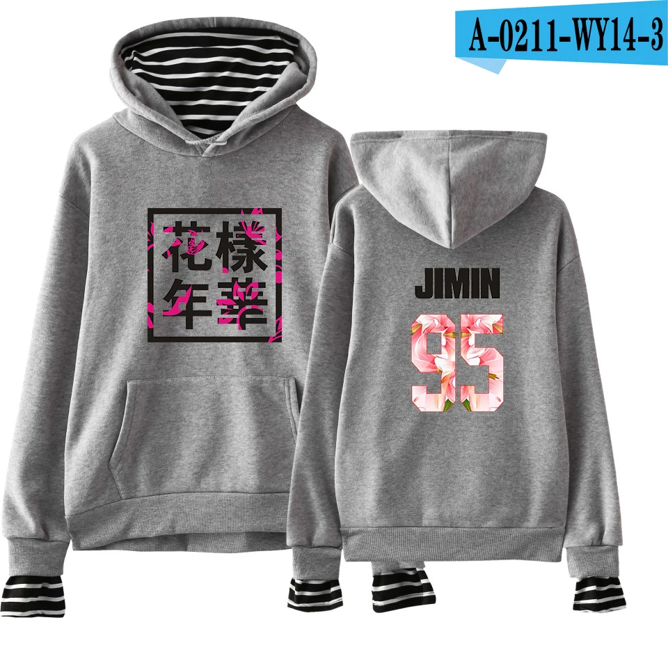 gray Bangtan мальчики JUNG KOOK JIN V пуловер кепка хип хоп Kpop Harajuku одежда поддельные две части толстовки кофты для женщин/мужчин kpop - Цвет: gray