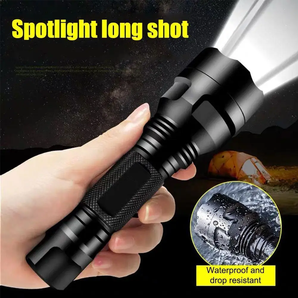 

S-010-T6 / L2 LED Flashlight 8000 Lumens Torch For Riding Camping Hunting And Indoor Activities With 18650 Battery + Charger