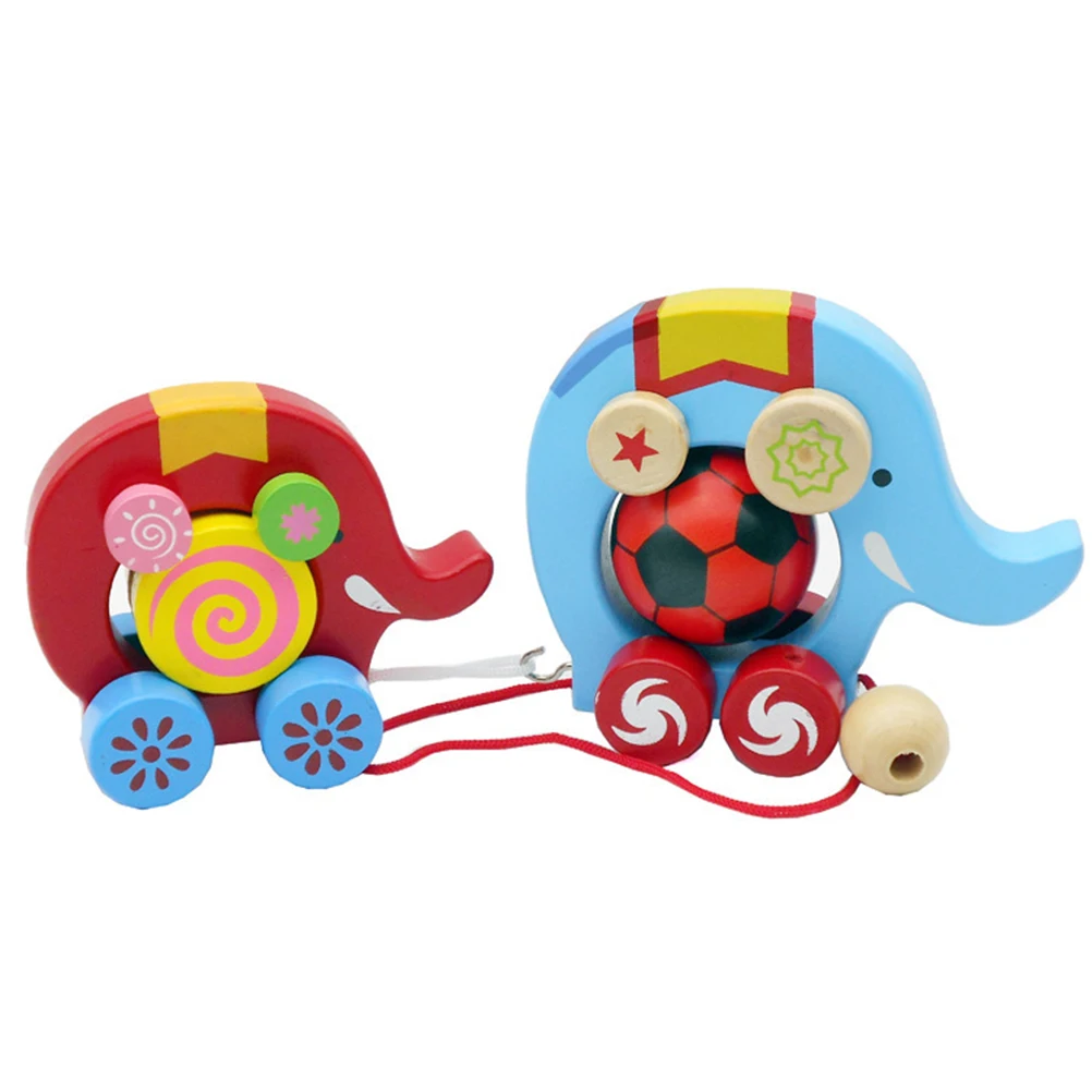Креативный мультяшный слон деревянная игрушка тележка детская игра головоломка