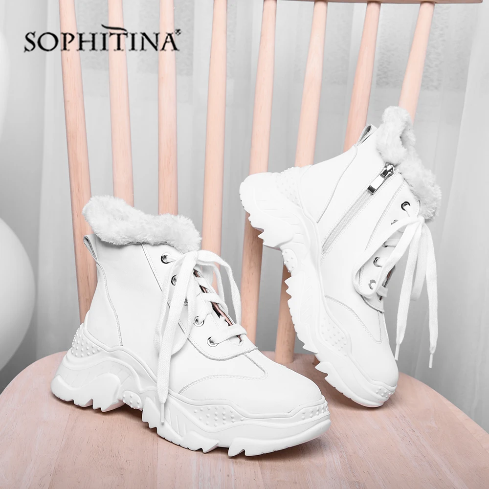 SOPHITINA/однотонные новые ботинки из натуральной кожи высокого качества Модные