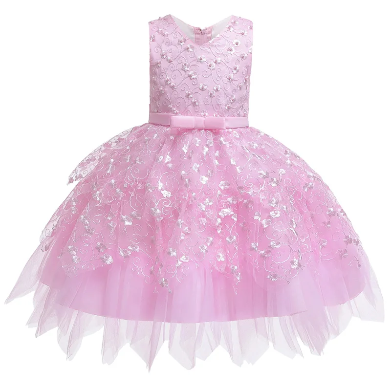 Детское кружевное платье с вышивкой и бусинами | Детская одежда обувь