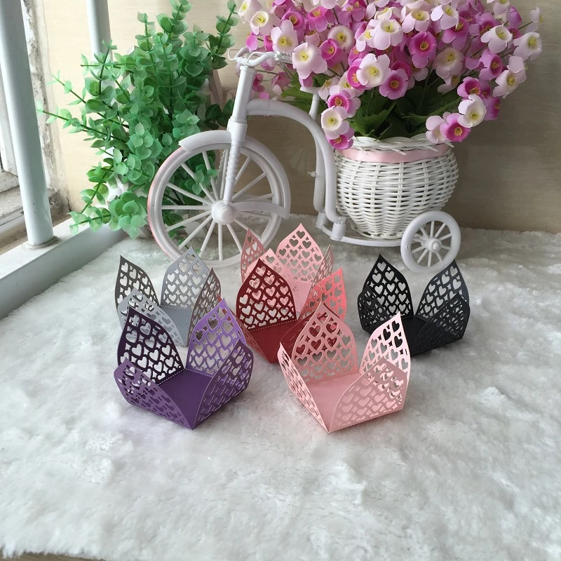 50pcs Free Shipping Candy Boxes Of Pearl Paper ，Rustic Sweet For Birthdhay Party Table Design |