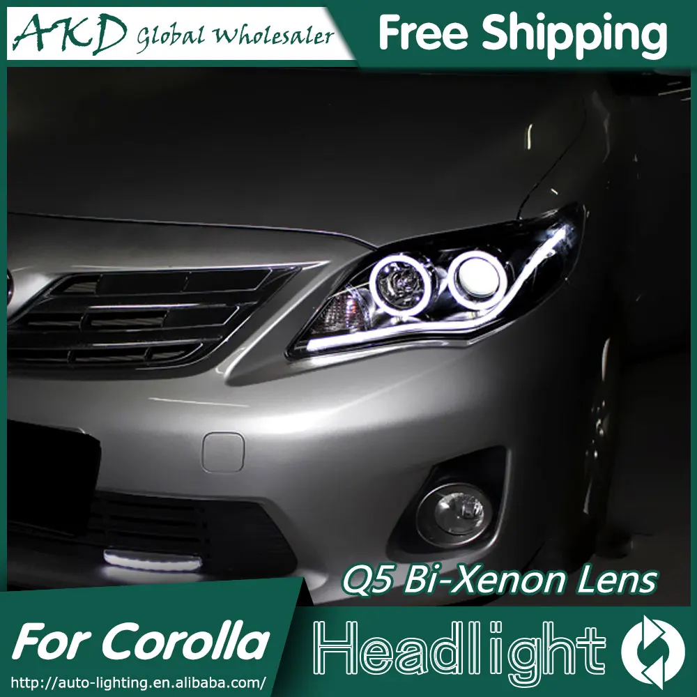 AKD автомобильный Стайлинг для Toyota Corolla 2011 2013 фары Angel Eye СВЕТОДИОДНЫЙ DRL