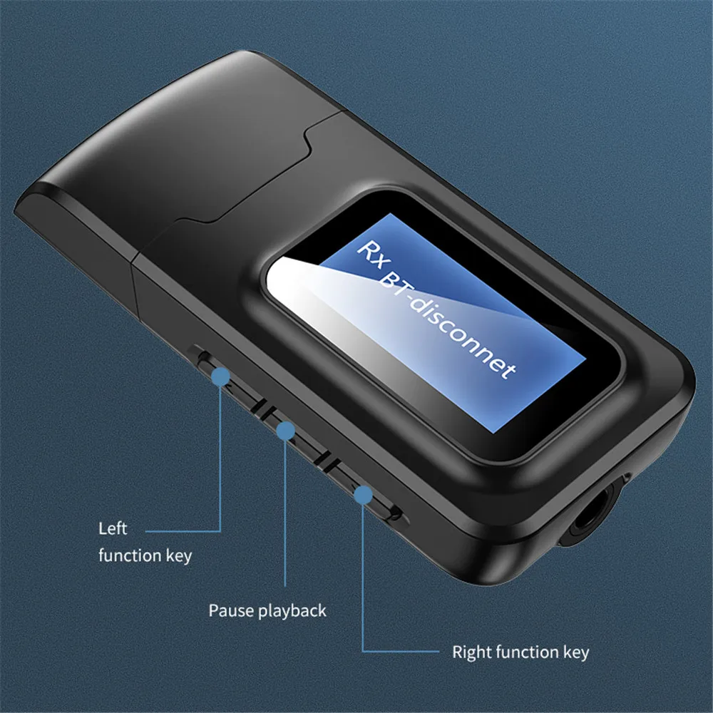 USB Bluetooth адаптер 5 0 приемник передатчик ЖК-дисплей аудио 3 мм AUX разъем стерео для