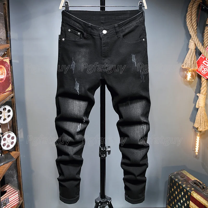 

New 2021 Summer Stretch Men's sets Embroidered Planet Element Short-sleeved POLO Shirt + Black Jeans 2pcs Sets Plus Size M-4XL