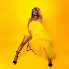 Модные желтые пышные платья из тюля, женские шикарные многоярусные платья для выпускного вечера, летние платья из фатина с оборками