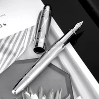 hongdian metal silver fountain pen renaissance 5010 beautiful embossed iridum eff nib writing gift ink pen for business office