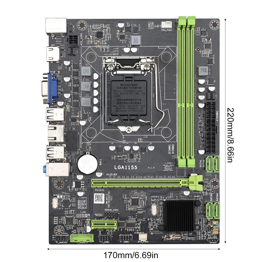 Материнская плата H61B LGA 2021 m чипсет SATA 2 H61 поддержка процессора Intel Core серии 1155