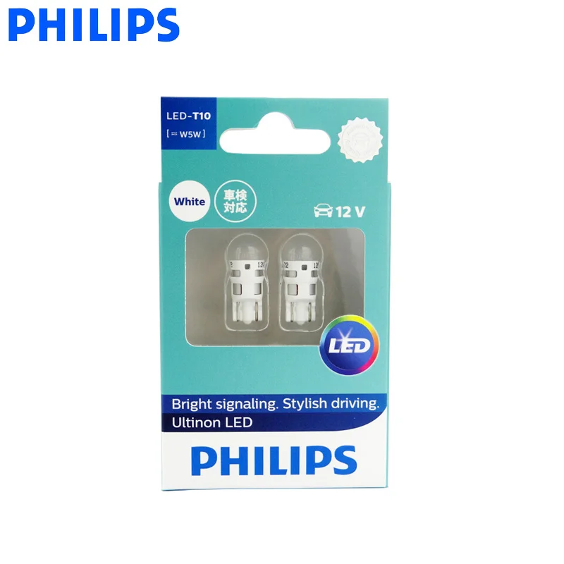 Светодиодные сигнальные лампы Philips W5W T10 11961ULW Ultinon светодиодный 6000K холодный синий