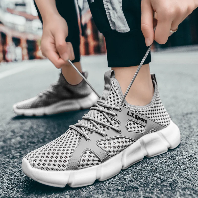 

Кроссовки-носки мужские дышащие, спортивная обувь для увеличения роста, номер 9, беговые кроссовки, номер 50, серого цвета