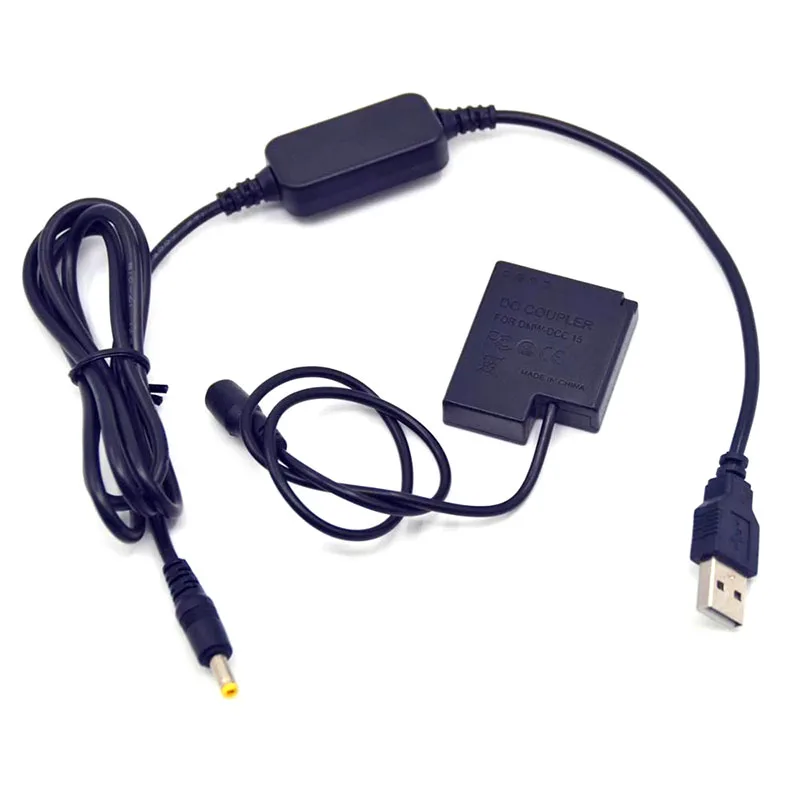 

Внешний аккумулятор 5 В, USB-Кабель-адаптер + стандартная сцепка постоянного тока, искусственная батарея BLH7PP для Lumix LX10, LX15, фотосессия GM5, фотоаккумулятор DMC