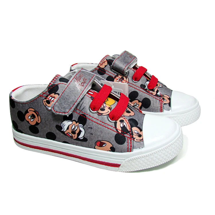 Модная Джинсовая парусиновая обувь с Минни и Микки Маус для маленьких мальчиков