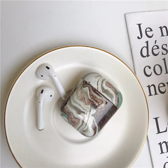 Чехол для оригинала Apple Airpods, чехол, мраморный, милый, чехол для Apple Airpods 2, 1, чехол, аксессуары, наушники Air Pods, чехол, коробка - Цвет: 5