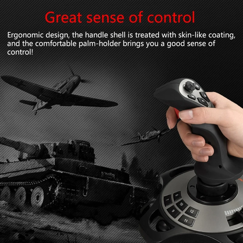 

2022 NEW NEW2022 1Pc PXN-2113 Flight Joystick Has 12 Programmable Buttons And Vibration Function Suitable For PC Windows